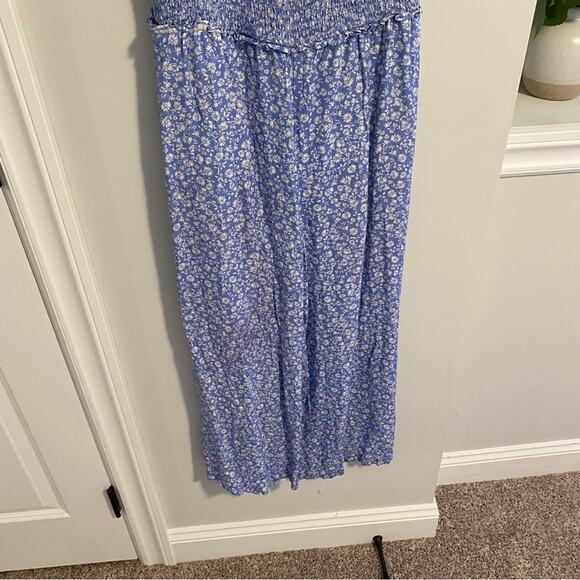 Intermix Blue White Floral Smocked Jumpsuit 4 - Picture 12 of 12